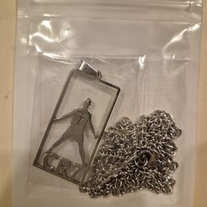 Silver CR7 Cristiano Ronaldo Pendant Necklace